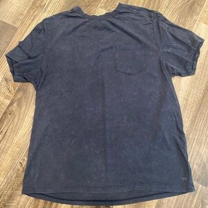 Casual Blue Cotton Short Sleeve Tee